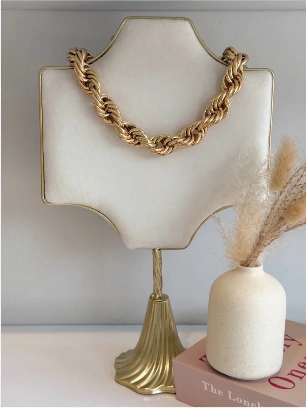 Bold Gold Twisted Rope Necklace for Women